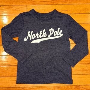 Crewcuts North Pole Boys Long Sleeve Shirt XXS Size 2-3 2T 3T Navy Christmas